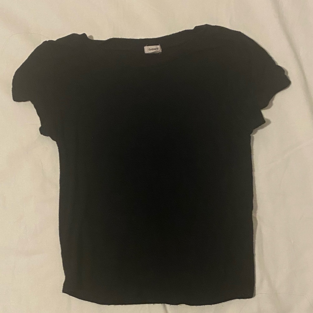 Black Garage Crop Top